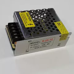 Блок питания для св/д техники, 12V, 2.1A, 25W, разъем под болт, "сетка", 85x59x33мм, IP22, вх: AC 110-240V, вх. разъем: разъем под болт, металл S-25W -  1 - 6.25A 12V ( <75W)  IP20-IP67 Блоки пит.для св/д техники - Радиомир Саратов