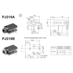 ГНЕЗДО 3.5 MM НА ПЛАТУ 2PIN + размыкающий контакт PJ-319A предназначено  для подключения наушников - Гнездо  2pin - Радиомир Саратов