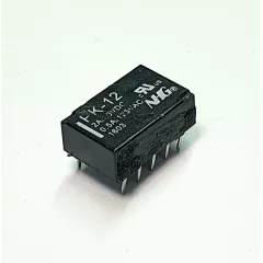 Реле э/м DC12V 2A 10pin, пайка (PCB), Контакты: 2 перекл.группы (2С) (30VDC/2A; 125VAC/0.5A) 13x9x4мм (PK-12) 2 катушки,бистабильное -  2A/12VDC (ток /раб.напряж. реле) - Радиомир Саратов