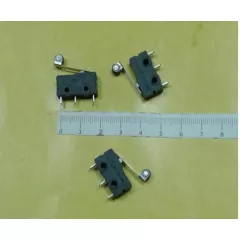 Микропереключатель 3pin (20х6х10мм) с пластиной -16мм+Ролик ON-(ON), AC 220/250V 5A, под пайку, 20x6x10мм, корпус: черный (KW11-3Z-3/KW-110, KW11-N, ON-KW11, ZW12-N, KW12) - Микропереключатель с пластиной (20х6х10мм) - Радиомир Саратов