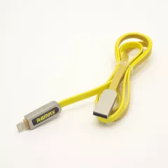 КАБЕЛЬ 2 в 1 USB-AM /-iPhone5 (Lightning); microUSB 1.0м плоский, цвет-жёлтый    REMAX RC-067t - iPhone-5 - Радиомир Саратов