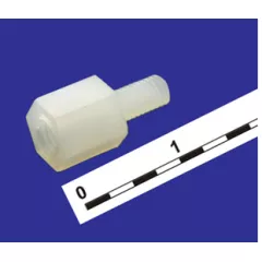 Стойка для п/плат шестигр. наружная резьба (5мм) -внутренняя резьба (5мм) М3x 6 пластм.изолир. (под ключ М5) (HTS-306) - Пластмасса - Радиомир Саратов