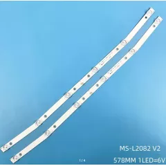 Светодиодная планка для подсветки ЖК панелей 32" 6V Изогнутая (6линз) JS-D-JP32DM-061EC (80510) E32DM1000 HE-75 (MS-L2082 V2, MS-L3655 V1) (578.31-15-1T/3030-300-6) (580х15мм) платформа алюмин. - 6V - Радиомир Саратов