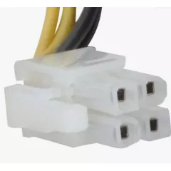 РАЗЪЕМ питания низковольт  4pin шаг 4.2мм (MINI-FIT) с проводами 20 AWG(0.5 кв.мм) (Гнездовая часть часть MF-2x2F wire 0,3m) с фиксац, 300V, ток 7A AC/DC - Разъемы низковольтные на кабель MINI-FIT-Штекер - Радиомир Саратов