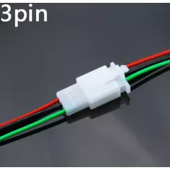 Разъем Межплатный кабель питания 3PIN КОМПЛЕКТ 20AWG=0,5мм2 провода 3х90мм (штекер+гнездо) с проводами(красн/черн/зелен) (DJ7021A-2.8 шт. + DJ7021A-2.8 гн.) - Прямоугольные серия DJ7021A... - Радиомир Саратов