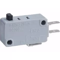 Микропереключатель оконечный, 3pin, 2 полож., ON-(ON), AC 220/250V 15A, под клеммы 4.8мм, 28x10x16мм, корпус: серый (SC799 BAOKEZHEN, SC799 BAOKEZHEN) - Микропереключатель (28х10х16мм) - Радиомир Саратов