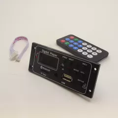 Модуль MP3 на мс/х CW6611E (мини плеер) "OT-SPM04" пит:12V Дисплей 1.5"; Bluetooth; FM(87.5 -108.5MHz); пульт ДУ (21кн)+ шлейф 5pin 1 шт в комплекте; Разъёмы: 	AUX-3.5мм/ USB / TF  габ:94*40*22 мм - Модули FM, MP3 встраиваемые (без усилителя) - Радиомир Саратов
