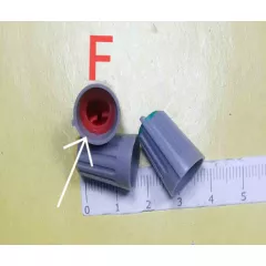 РУЧКА для переменного резистора D10ММ ПОЛУКРУГ БЕЛАЯ Накат на ручке, конус, юбка 13,5мм, L=19мм, d=6мм - Ручки для переменных резисторов, кнопки для коммутации - Радиомир Саратов