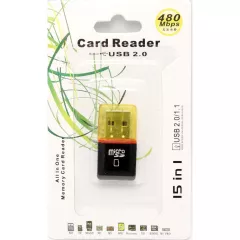 CARD READER USB-A для карт памяти: microSD "Орбита TD-501" USB 2.0/1.1; скор.передачи данных: до 480Mbps; цв:Черный; (Картридер) ур1*1905 - Картридеры - Радиомир Саратов