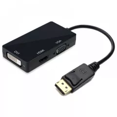 КОНВЕРТЕР DisplayPort в HDMI+DVI+VGA (In:DisplayPort (штек); Out: HDMI (гн)+ DVI (гн) +VGA (гн) для подключения монитора, проектора, телевизора к ноутбуку или видеокарте - DisplayPort конверторы - Радиомир Саратов