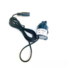 ПОМПА миниатюрная для прокачки воды черная DC Pump JT-160A (200 л/час); U=6-12V; I=150-300mA; P=1.5-4W; высота напора: 100-220 см; с кабелем (L=1.5м) с гнездом питания со штырем 5,5*2,1;  IP67; крепление: присоски; размеры: 30.5 х 30.5 х 43 мм; вес= 100гр - Помпы воздушные, водяные, клапаны - Радиомир Саратов