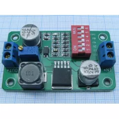 Понижающий DC-DC 3,5...40V >> 1,3...35V (регулир.) ; max 3A (свыше 2A+ радиатор) на LM2596 ADJ  Преобраз.напряжения; выбор напряж/тока- переключателями. Для работы в кач-ве LED драйвера/для зарядки Li-Ion аккум; габар:58x35x12мм - Понижающие DC-DC преобразователи - Радиомир Саратов