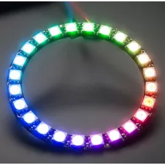 Светодиодное кольцо из 24 св/диодов RGB с чипом адресации WS2812 (в корпусе LED 5050) - Матричные индикаторы - Радиомир Саратов