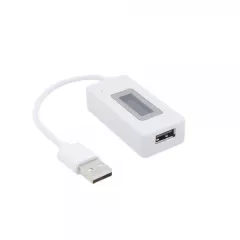 USB ТЕСТЕР напряжения и тока+подсчет емкости заряж. аккум.,(Вход: USB-AM на кабеле 150мм, выход:USB-AF) KCX-017; порты: USB, microUSB;   U=3-15V / 50mA-3 500mAh; (0-19999 mAh)/LED диспл. функция памяти при отключ пит/кнопка сброса знач. Цвет белый; - 13.USB измерители напряжения, тока, ёмкости - Радиомир Саратов