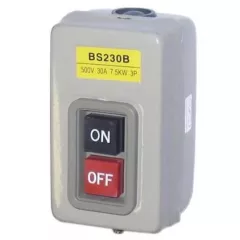 Пост кнопочный BS-230B, ON-OFF с фиксацией, металл кнопочный блок управления, три фазы, 3P, 380/500V AC, 3,7KW, 99х58х50мм - Кнопочные посты - Радиомир Саратов