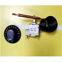 Терморегулятор капиллярный для электродуховок и электроплит 3pin 0-150C AC250V 16A, под клемму 6,3мм - Терморегуляторы (Термостаты)  3PIN - Радиомир Саратов