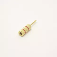 ШТЕКЕР БАНАН "TIP (зубочистка)"; металл GOLD; штекер d=2мм; под винт на кабель диаметром до d = 6.0мм2 - Штекер - Радиомир Саратов