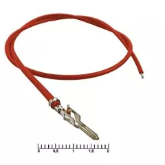 Контакт питания (штекер) на проводе L=30см (MF-M 4,20mm AWG20 0,3m red) (Красный) (Для разъемов серии MINI-FIT) - низковольтные контакты проводом к MINI-FIT - Радиомир Саратов