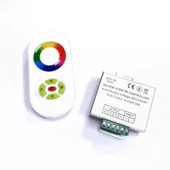 Контроллер RGB с RF-пультом: (сенсорный 2,4GHz + 5 кнопок управления),  24A  DC12-24V  (288W)  6PIN; габариты: 80х63х23мм; ( Упр.RGB-лентой ) - Контроллеры RGB для св/д лент - Радиомир Саратов