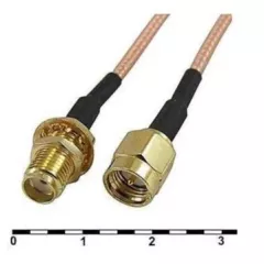 Антенный кабель-переходник SMA-J3/SMA-KY3-RG316-30 (кабель 30см) вч разъем гайка + штырь на внешн. резьба с гнездом - SMA - Радиомир Саратов