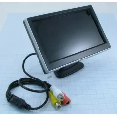 Монитор для автомобильных камер 5" HS-X5P (HS-5/HS-502P) TFT-LCD цветной; два видеовхода; NTSC-PAL; DC 12V; -20°C..+50°C; два кронштейна ( на скотче/ на присоске- d=75мм ) -074025 - Мониторы для Авто - Радиомир Саратов