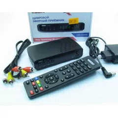 Цифровая ТВ приставка CADENA CDT-1753SB (ресивер ) (DVB-T2 ) Процессор:MSTAR/ Диспл:Внеш.Б.П. 5v/ 1.5.A;USB2.0 ( запись ); тюнер R836; видео дек: MPEG-2, MPEG-4, AVC, H.264; вых: HDMI, композ, 3RCA ( стер.) телетекст, ТВ-прогр на 7 дн - Приставки DVB-T2 (ресиверы) для телевизора - Радиомир Саратов