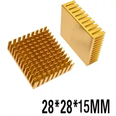 Радиатор алюминиевый Arduino совместимый (28х28х15) золотой без термоленты - Радиатор Arduino совместимый без термоленты - Радиомир Саратов