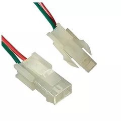 РАЗЪЕМ питания низковольт  2pin шаг 4.2мм (MINI-FIT) (MX5559) с проводами 20AWG(0.5 кв.мм) (Гнездовая часть MF-2x1M wire 0,3m) с фиксац, 300V, ток 7A AC/DC - Разъемы низковольтные на кабель MINI-FIT-Гнездовая часть - Радиомир Саратов