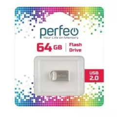 Flash drive USB 2.0  64GB "PERFEO M09 Metal Series" (USB накопитель); материал корпуса: алюминиевый сплав покрытый цинком - Карты памяти SD, microSD, USB флешки - Радиомир Саратов