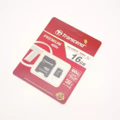 Flash card micro SDHC 16GB (class10) (+адаптер SD) Transcend Premium 400х UHS-I 60 MB/s Тайвань - Карты памяти SD, microSD, USB флешки - Радиомир Саратов