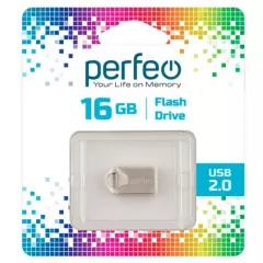 Flash drive USB 2.0  16GB "PERFEO M10 Metal Series (PF-M09MS016)"  (USB накопитель); Скорость чтения данных:20 MB/s/ Скорость записи данных:10 MB/s - Карты памяти SD, microSD, USB флешки - Радиомир Саратов