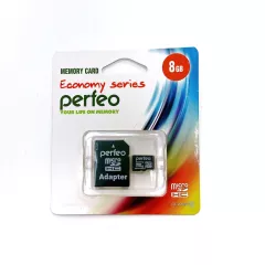 Flash card micro SDHC 8GB (class10) (+ адаптер SD)  ( PERFEO Economy Series) Тайвань ( PF8GMCSH10A ) кр* 2729 - Карты памяти SD, microSD, USB флешки - Радиомир Саратов