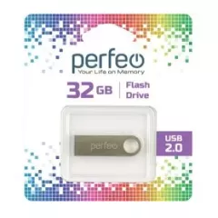 Flash drive USB 2.0  32GB "PERFEO M07 Metal Series (PF-M07MS032)"  (USB накопитель); Максимальная скорость чтения :90 MB/s/ Максимальная скорость записи данных:25 MB/s - Карты памяти SD, microSD, USB флешки - Радиомир Саратов