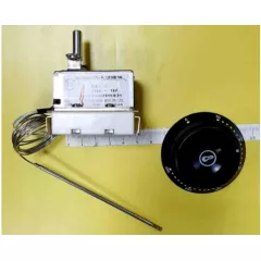 Терморегулятор капиллярный 4pin 50-300C AC250, 16A, WK-R225B16 под клеммы 6,3мм /С ручкой+вороток со шкалой - Терморегуляторы (Термостаты)  4PIN - Радиомир Саратов