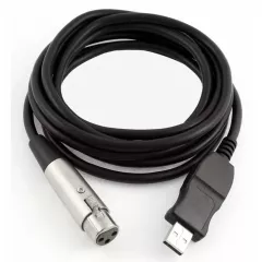 Кабель XLR гнездо 3PIN на USB 2.0 штекер; L кабеля 3м; (для микрофона) H-82 - XLR - Радиомир Саратов