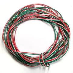 Кабель цветной 3-х жильный 3*0,75мм²; (красн/зелен/белый); применяется при монтаже ленты WS2811, В кажд.жиле - 18 медн.проволок; оболочка - ПВХ,  ЦЕНА за 1м. ( шаг 1,15 мм) - Цветной  3-х;4-х;5-ти - жильный провод низковольтный кабель - Радиомир Саратов
