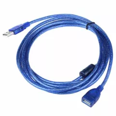КАБЕЛЬ USB >USB AM-AF ver.2.0 5,0м ( фактич=4,75-4,77м ) УДЛИНИТЕЛЬ(штек.USB A - гн.USB A) силикон; 100% экран; ф/фильтр; цвет:синий (DAYTON) - USB-AM x USB-AF - Радиомир Саратов