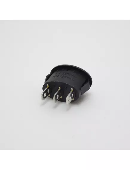 Клавишный переключатель овальный для термопота, 3pin, ON-OFF-ON, AC 220/250V 6A, под клеммы 6.3мм, 25x13,5мм, Фланец: 26x17мм, корпус: черный (BBJ601, KCD1CB) - Выключатели сетевые клавишные для термопотов - Радиомир Саратов
