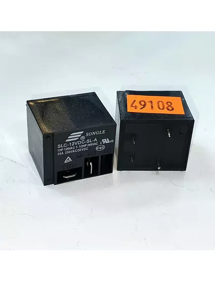 Реле э/м DC12V 30A 4pin, пайка (PCB), Контакты: 1гр. на замыкание (1А) (30VDC/30A; 250VAC/30A) 32,5x27,5x27мм (SONGLE SLC-12V-SL-A) два дополн. контакта под клеммы 6,3мм - 30A/12VDC (ток /раб.напряж. реле) - Радиомир Саратов