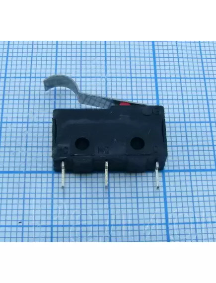 Микропереключатель 3pin (20х6х10мм) с пластиной -20мм-Скоба SM5-04P (под пайку) on-(on) 250VAC 5A без фикс. без фикс - Микропереключатель с пластиной (20х6х10мм) - Радиомир Саратов
