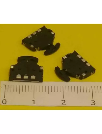 Микропереключатель LB-300 5 PIN SMD off-(on) на 3 положен. без фиксац (12х2,4х8,7 мм.) толкатель (L7,5хh3x1,3 мм) корп. пластик №21 (форма подкова) - Микрокнопка (Толкатель-Клювик) - Радиомир Саратов