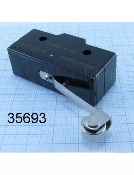 Микропереключатель с пластиной оконечный, 3pin, 2 полож., AC 220/250V 15A, под винт, 50x17x28мм, корпус: черный (Z-15GL2-B ) - Товары без категории - Радиомир Саратов