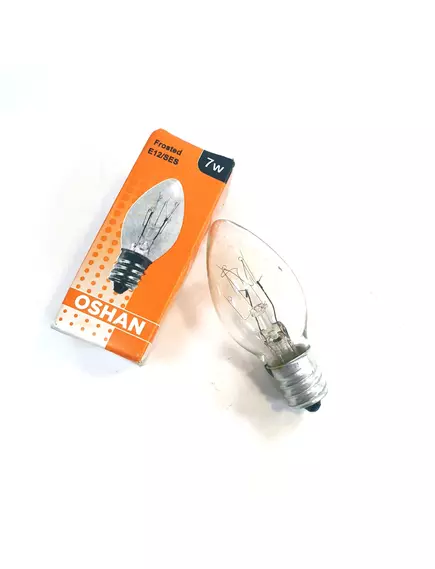 Лампа накаливания E12 7W 220V d=22мм, колба=39мм, Цв.колбы: прозрачная (для подсветки холодильника) (цоколь E12) / OSHAN - Лампы накаливания (подсветка) - Радиомир Саратов