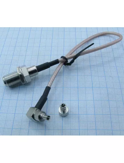 Антенный кабель-переходник CRC9+TS9 (универсальный) (штекер угл) на F- гнездо (без штыря внешн. резьба)  USB модем   (кабель 15см)   (ПИГТЕЙЛ) - Пигтейлы, CRC9/TS9-разъемы, переходники (для GSM модемов) - Радиомир Саратов
