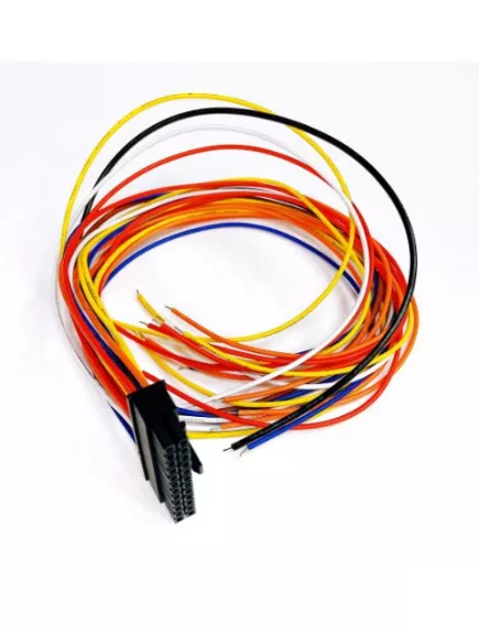РАЗЪЕМ питания низковольт 24pin MMF-2x12F pitch шаг 3.0мм (Micro-FIT) (штекерный корпус + гнездовые контаты провода 0.3m AWG20=0.5mm2, Корпус 7х31х14,5мм с фиксатором) 43025 - Разъемы низковольтные на кабель Micro-FIT-Штекер - Радиомир Саратов