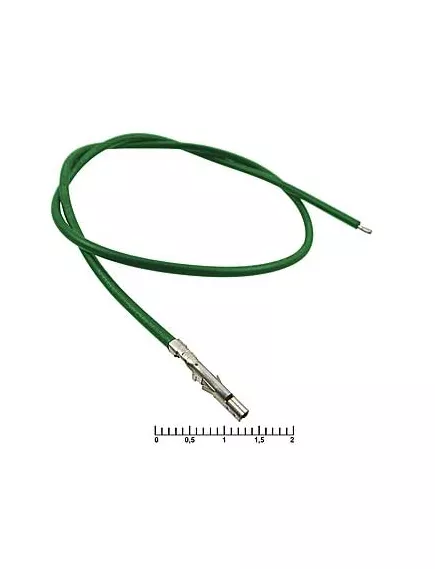 Контакт питания (гнездо) на проводе L=30см (MF-F 4,20mm AWG18 0,3m Green) (зеленый) (Для разъемов серии MINI-FIT) 5557/5559 - низковольтные контакты проводом к MINI-FIT - Радиомир Саратов