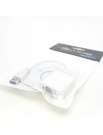 КОНВЕРТЕР USB в SVGA (In: USB (штек) Out: SVGA (гнездо)  цвет: белый/черный; для подключения монитора или ЖК- проектора к телевизору, ноутбуку, компьютеру - USB в SVGA  конверторы - Радиомир Саратов