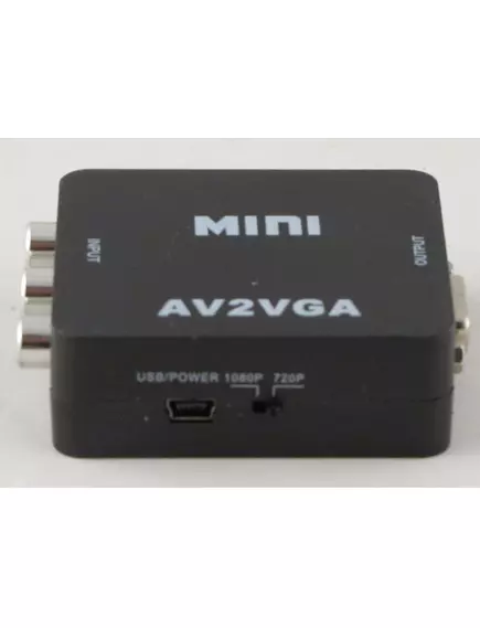 КОНВЕРТЕР AV в SVGA (AV2VGA) Mini 1RCA -(видео) +2 RCA L/R (звук); Out: SVGA); 720p/1080p; +кабель питания USB-AM/miniUSB (в комплекте)   (ПИТАНИЕ ОТ USB ОБЯЗАТЕЛЬНО !!!) - AV в SVGA конверторы - Радиомир Саратов