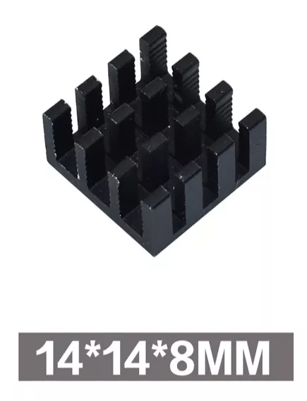 Радиатор алюминиевый  Arduino совместимый (14х14х8) черный без термоленты - Радиатор Arduino совместимый без термоленты - Радиомир Саратов