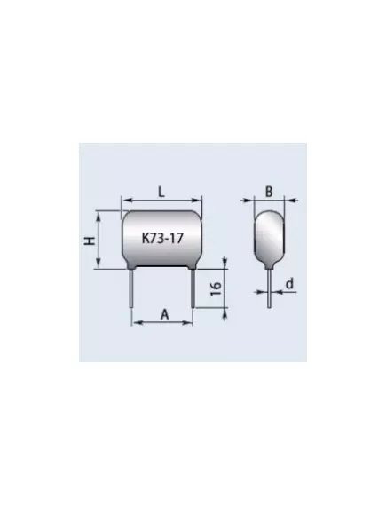 Конденсатор металлоплёночный К 0,33 mkF 630V (марк 334) CL21/CBB21/CBB22 (К73-17) 10% -   630V - Радиомир Саратов